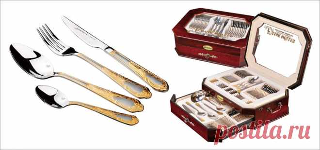 Набор столовых приборов 72 предмета на 12 персон в деревянном чемодане « Каталог «City-Shoping