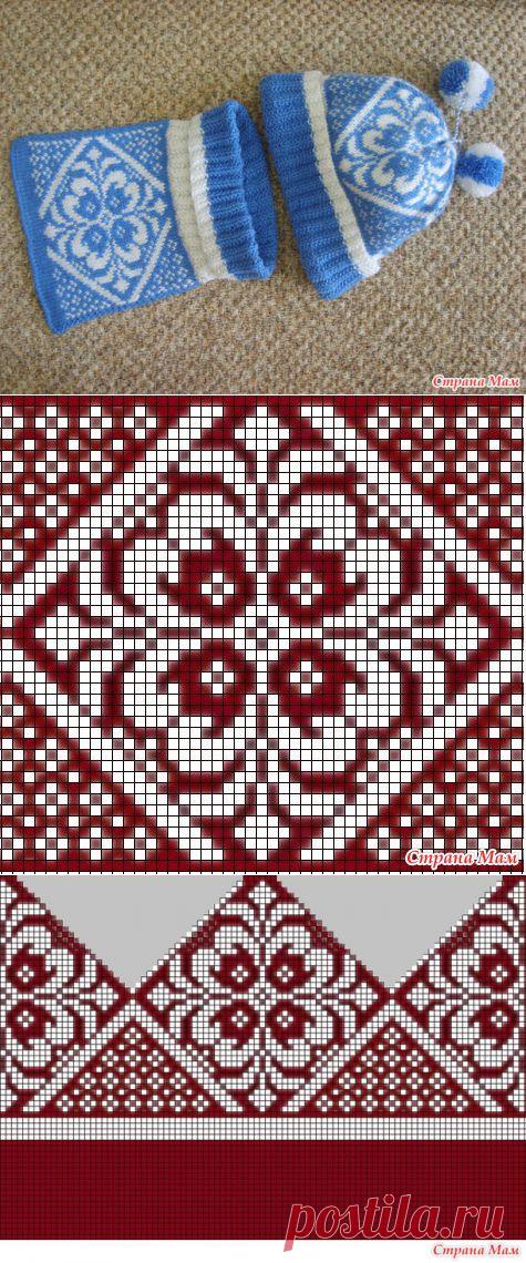 Комплект: шапка и манишка "Морозный узор" - Вязание - Страна Мам