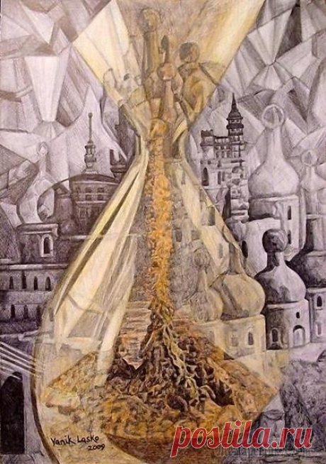 О песочных часах... Ласко Я. В. Песочные часы. 2009 г. Песочные часы - устойчивый символ хранения времени. Множество художников с помощью песочных часов изображали суть настоящего, как момента между прошлым и будущим, бр...