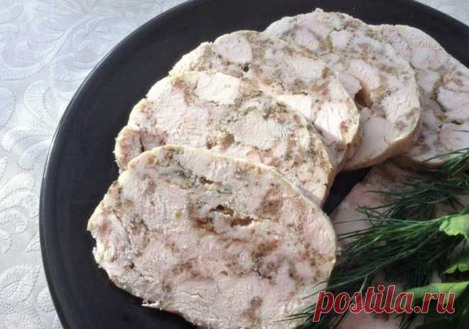 Куриная ветчина с сыром и тмином