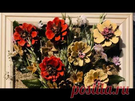 ARTESANATOS COM PINHAS/UM QUADRO SUPER DECORATIVO LINDO FAÇA VOCÊ MESMO