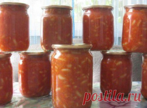Закуска-заготовка из фасоли, помидоров и зелени / Простые рецепты