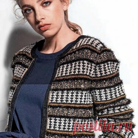 Три эффектных жакета в стиле Шанель. Модели спицами с подробным описанием | Вязание с Paradosik_Handmade | Дзен