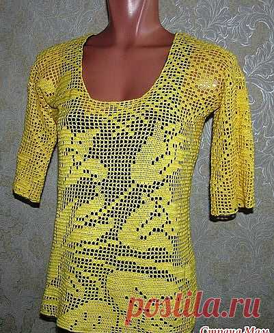 Кофточка в филейной технике.