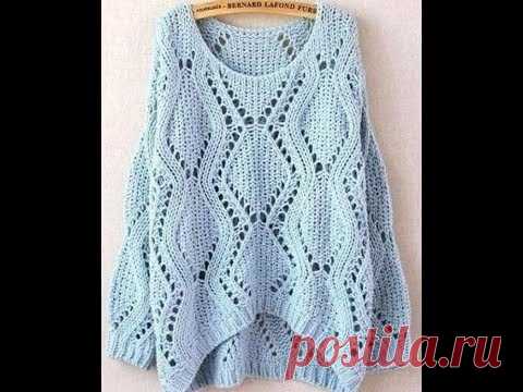 Красивый ажурный узор спицами №4. Идеален для летнего джемпера!