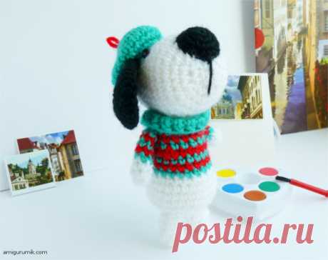 Схема Амигуруми Собачки В Берете и Свитере – Амигурумик