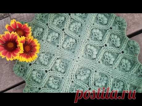 💥Плед единым полотном узором 3D💥Узор для пледа и декора💥Plaid crochet pattern 3 D💥Не мотив!💥Часть 2