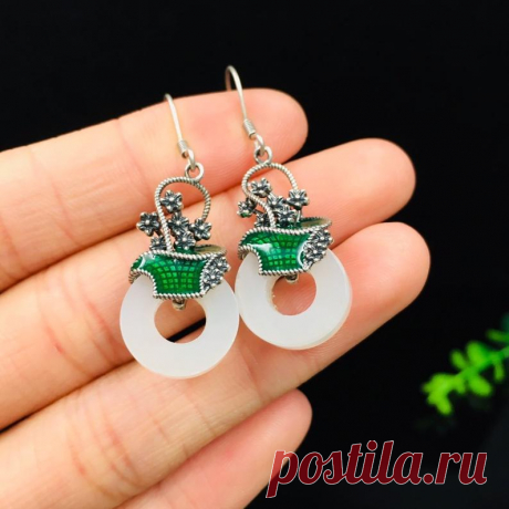 Earrings for women Hotan jade earrings Wedding Earrings | Etsy