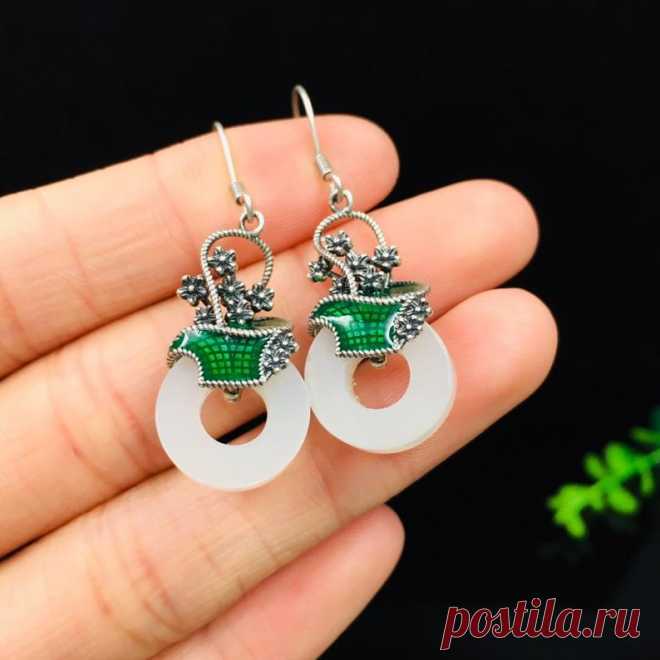 Earrings for women Hotan jade earrings Wedding Earrings | Etsy
