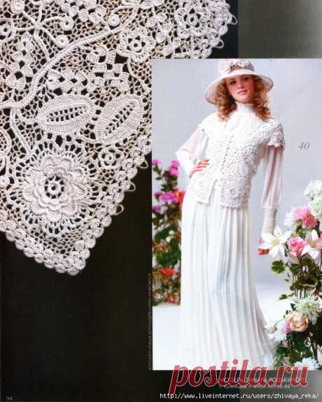 По страницам "Журнала МОД"...
Завершаем знакомство с номером 558 (2012) и представляем работу Тамары Родькиной (жилет), а также Зои Лепорской (вязание на вилке с использованием нерегулярной сеточки) и Олеси Данилюк (вязание из фрагментов, визуально напоминающее ИК)