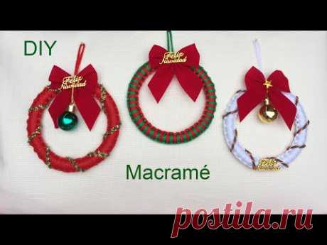 Corona Navideña macramé - YouTube