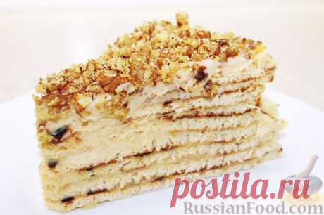 Рецепт: Быстрый торт на сковороде, с заварным кремом на RussianFood.com