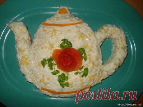 Салат &quot;Чайничек&quot; с оригинальным оформлением..