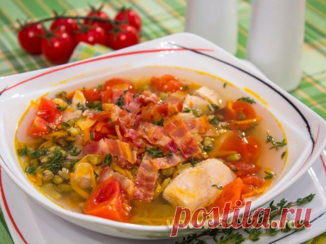 Суп с машем и беконом