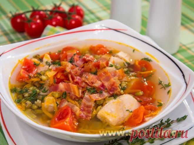 Суп с машем и беконом