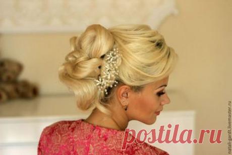 Купить Свадебное украшение &quot;Белее снега&quot; - белый, украшение для волос, украшение в прическу, украшение в волосы