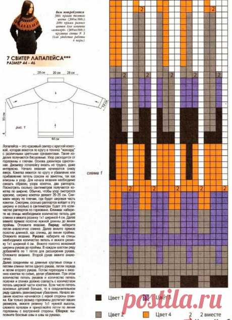 ДЖЕМПЕРЫ С КРУГЛОЙ КОКЕТКОЙ ЖАККАРД. ЛОПАПЕЙСА. | Копилка узоров (Вязание спицами) | Дзен
