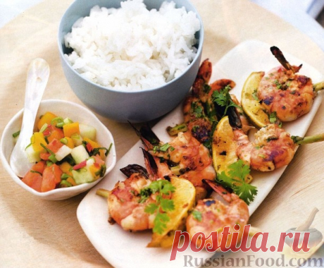 Рецепт: Креветки и сальса с тропическими фруктами на RussianFood.com