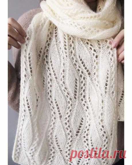Ажурный палантин спицами. Схема узора. / knittingideas.ru