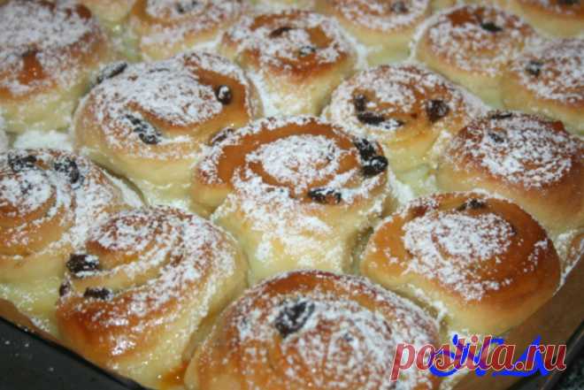 Пирог-плюшка с заварным кремом