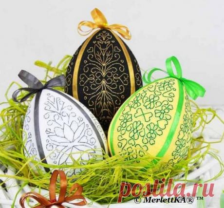 Пасхальный декор, Пасхальные вышитые яйца, схемы вышивки