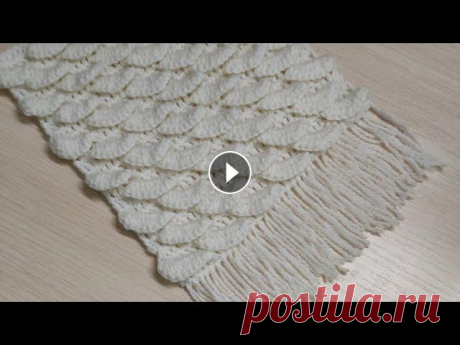 Вязание тёплого Шарфика в 3D/крючком/ Вязание тёплого Шарфика в 3D/крючком/...