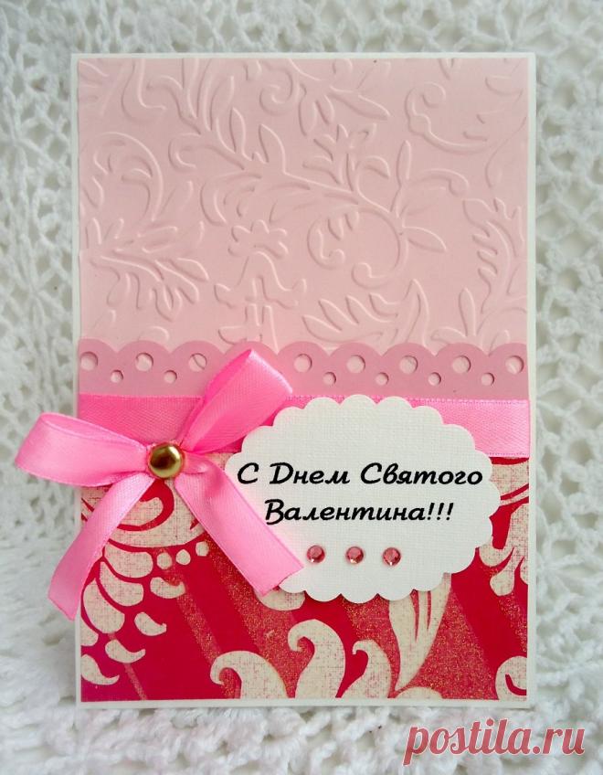 «Красивая розовая открытка в день святого Валентина, сделанная своими руками в технике скрапбукинг.» — карточка пользователя Listopadnich в Яндекс.Коллекциях