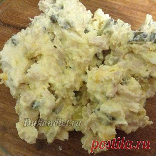 Салат с курицей и корнишонами | Диета Дюкана