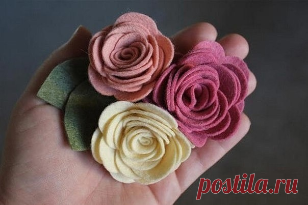 Розочки из фетра