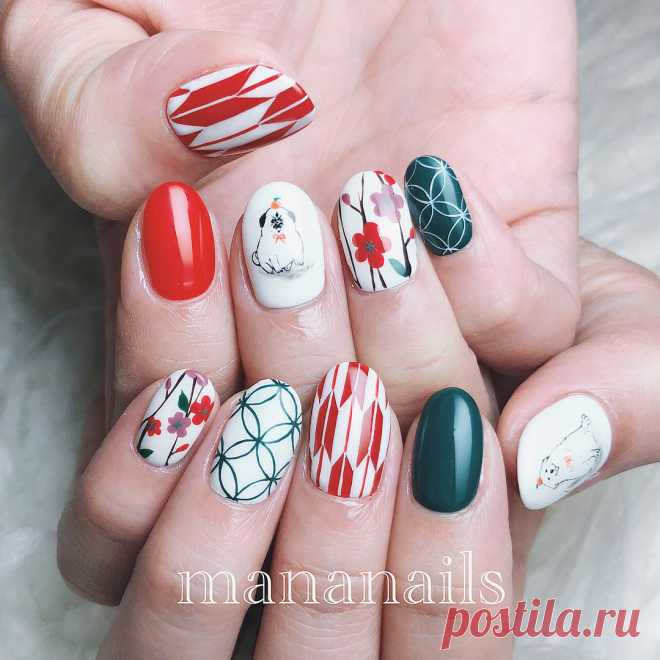 Manami Shikada🎨 в Instagram: «戌年🎍🐕🐕» 4,245 отметок «Нравится», 8 комментариев — Manami Shikada🎨 (@mananails) в Instagram: «戌年🎍🐕🐕»