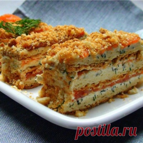 «Наполеон” закусочный. Этот красивый закусочный тортик украсит любой праздник в вашем доме - МирТесен