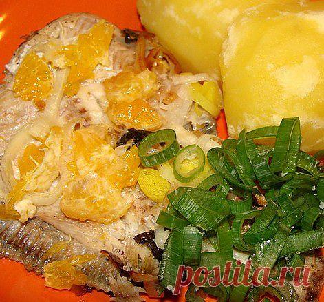 Отменная камбала с апельсинами и грибами | Домашняя кулинария