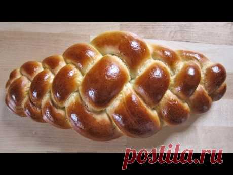 Einfacher Hefezopf mit 4 Strängen / flachen Vierstrangzopf flechten / braiding with 4 stands