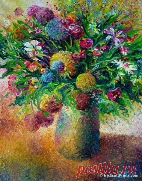 Художница Айрис Скотт рисует картины пальцами