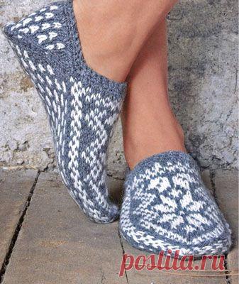 Тапочки с норвежским узором