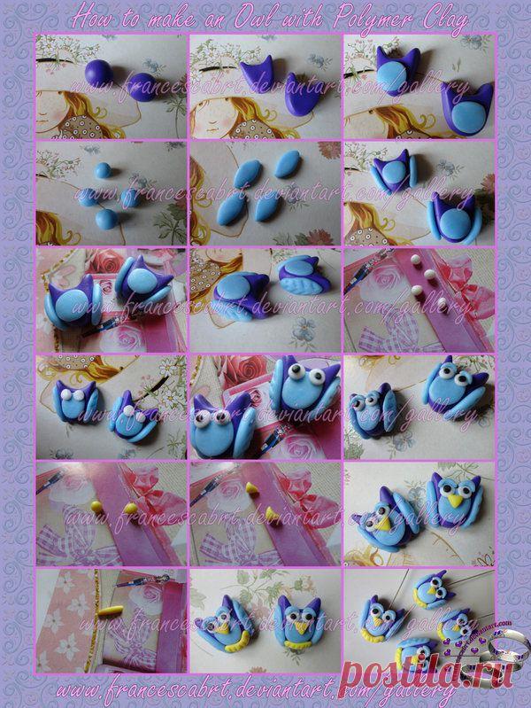 Сова из полимерной глины. | Творческие мастер-классы по рукоделию и кулинарии.