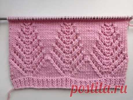 Красивый узор спицами для свитера или кардигана.  Beautiful Knitting Stitch Pattern For Cardigan.