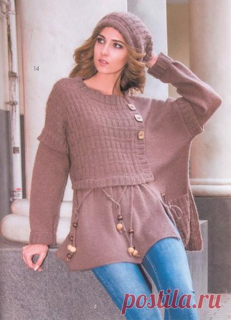 #туника_спицами@ujutnoe_mesto_vjazanie
Модель С. Волкодав