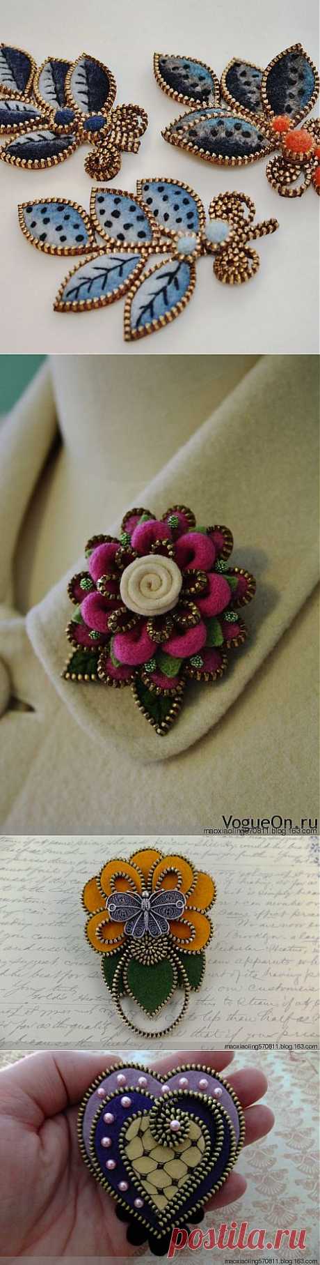19 Ways to Make Felted Zipper Brooch | www.FabArtDIY.com