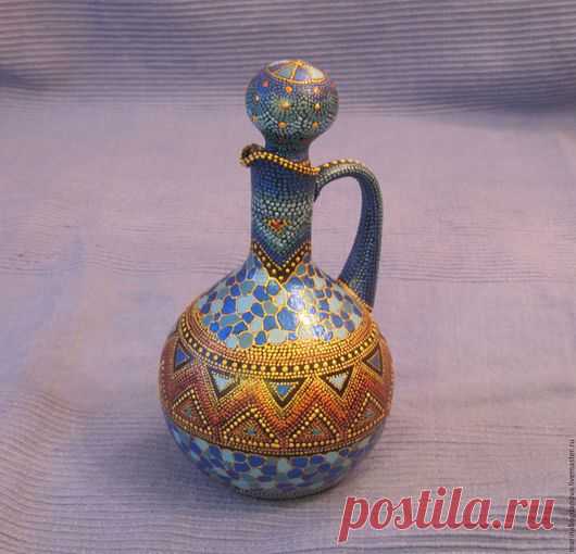 Купить Штоф декоративный роспись point to point - комбинированный, штоф, Декоративная бутылка