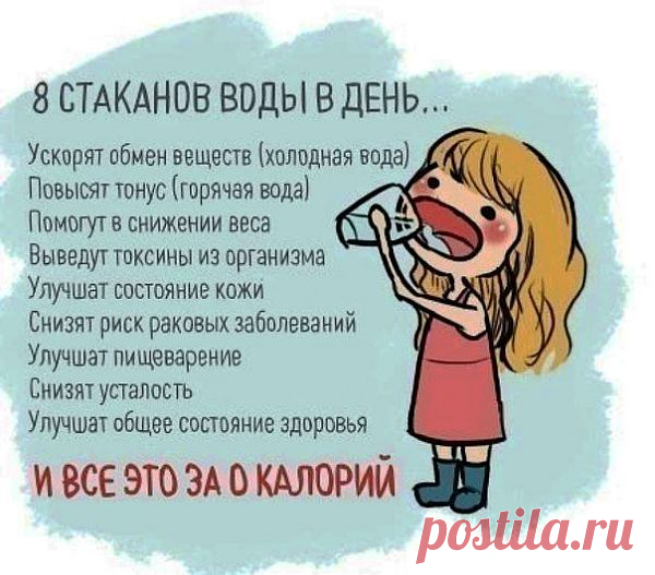 Секреты здоровья 8 стаканов ВОДЫ в день!!!