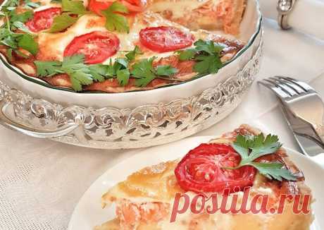 #школа Киш с красной рыбой и сыром (пирог с рыбой) Автор рецепта Лариса - Cookpad