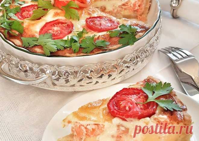 #школа Киш с красной рыбой и сыром (пирог с рыбой) Автор рецепта Лариса - Cookpad