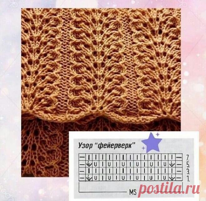 Красивый узор спицами 