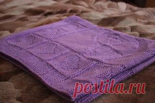 Детский плед спицами.