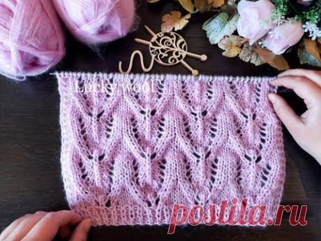 Вяжем узор спицами "Ажурные бокалы".