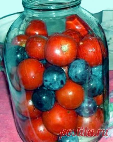 ЗАГОТОВКИ НА ЗИМУ. Помидоры с синими сливами