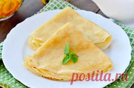 Тонкие блинчики на молоке с крахмалом и мукой