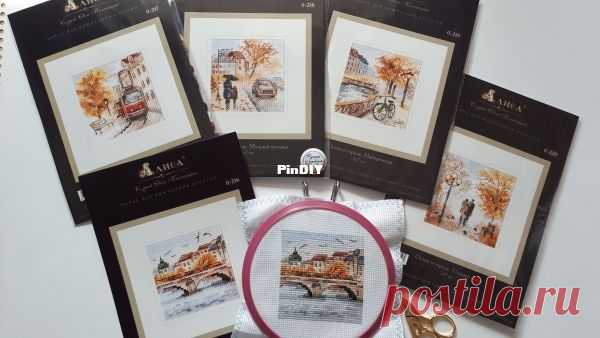 Alisa - 0-216 , 0-217 , 0-218 , 0-219 , 0-220 - Autumn in the City - Seagulls over the Bridge , Tram , Rainy Boulevard , Enbankment , Old Park.-Cross stitch Communication / Download (only reply)-Cross stitch Patterns Scanned-PinDIY.com