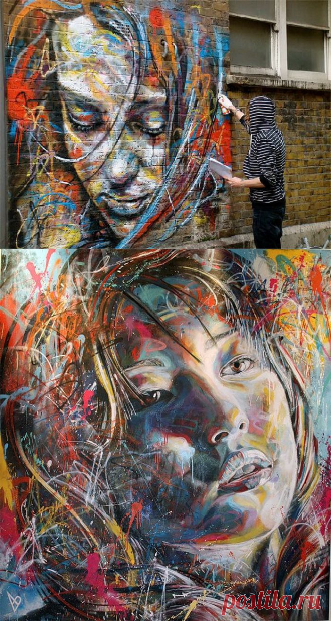 Женские граффити-портреты от David Walker | В мире интересного